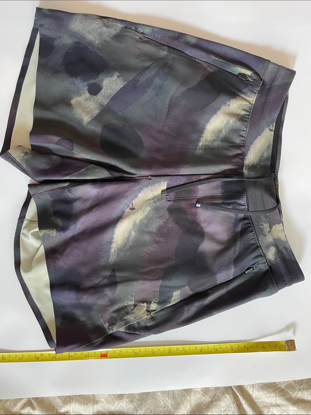 Lululemon camo Print Athletic yoga Shorts in Black, Purple, Cream